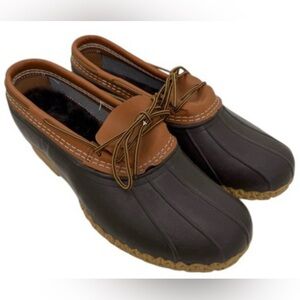 LL Bean Original Bean Boots Rubber Duck Mocs Brown and Tan Leather Sz 13W